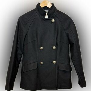 Banana Republic Women’s Black Double-Breasted Wool Pea Coat Size Small Like New